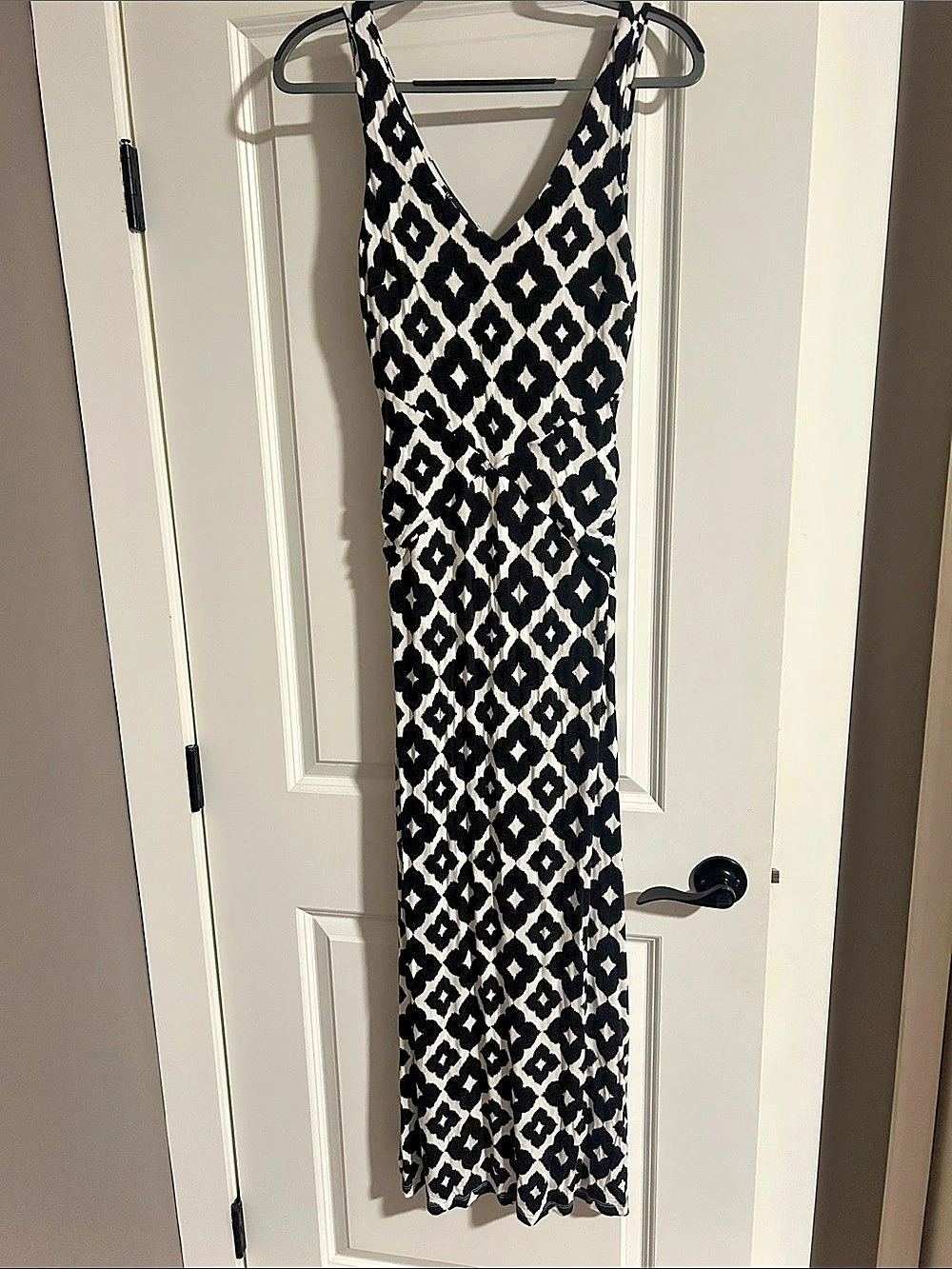 INC International Concepts Black & White Geometric Maxi Dress